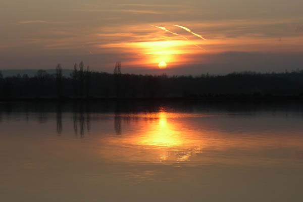 Coucher de soleil sur le Rh�ne