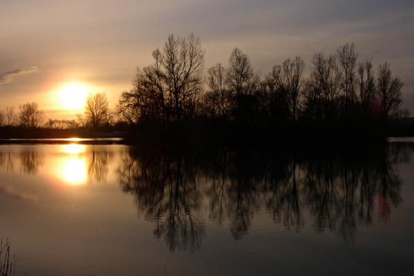 Coucher de soleil sur le Rh�ne